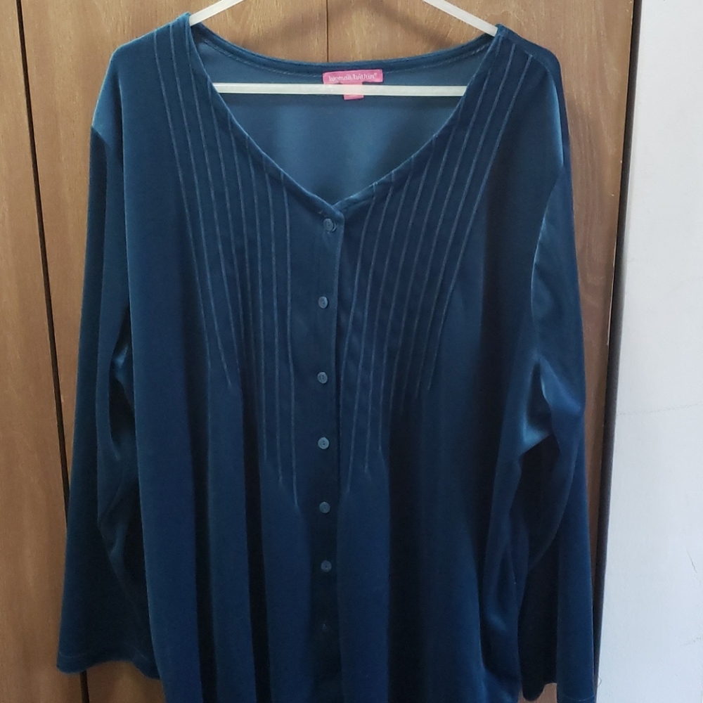 Women's cozy, plush velour top